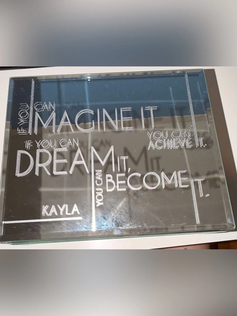 Personalized Mirrored Silver Jewelry Box